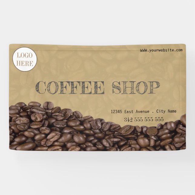 coffee shop espresso cafe drinks modern Business Banner (Horizontal)