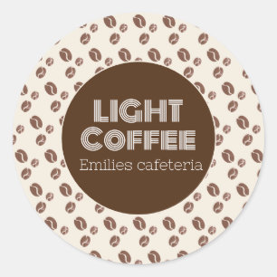 Coffee Shop Flavor Light Type Restaurant Classic Round Sticker