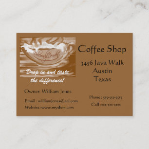 Coffee Shop-Foaming Coffee Cup Business Card