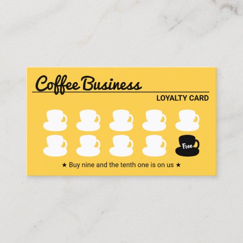 Coffee Shop Gold Customer Loyalty Punch Card