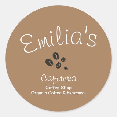 Coffee Shop  Hand_Drawn Logo Classic Round Sticker