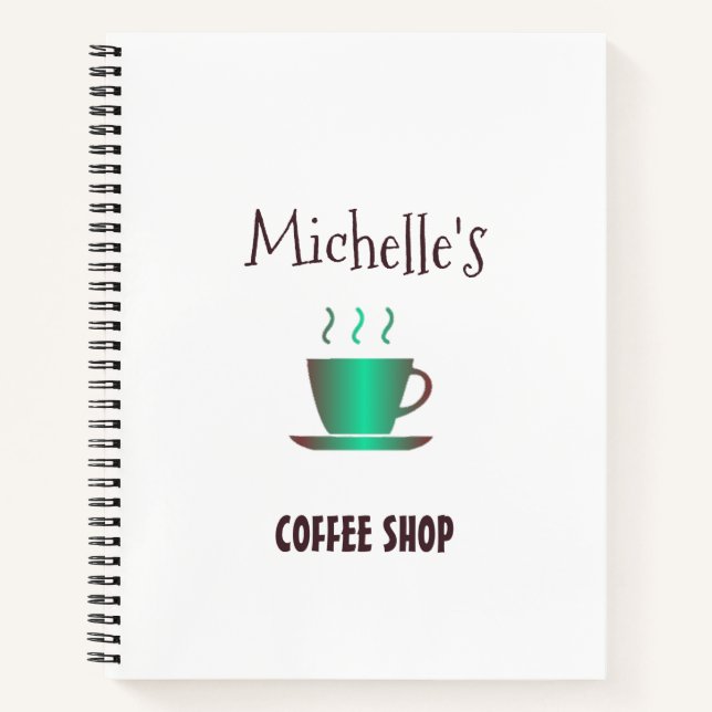 Coffee shop hot cup silhouette notebook (Front)