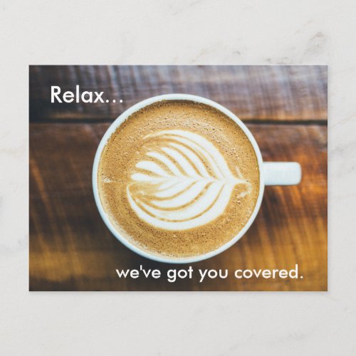 Coffee Shop Latte Custom Advertisment Postcard