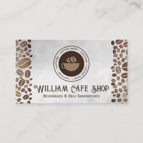 Coffee Shop Logo  Coffee Beans  Business Card