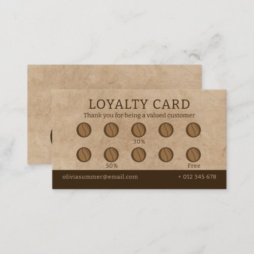 Coffee Shop Loyalty Card 