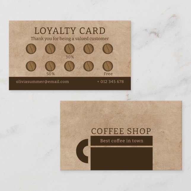 Coffee Shop Loyalty Card  (Front/Back)