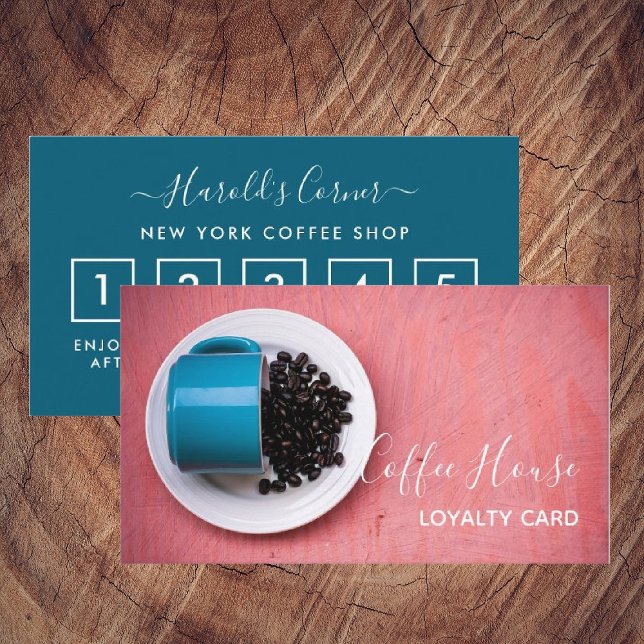 Coffee Shop Loyalty Card - Blue Coffee Mug (Creator Uploaded)