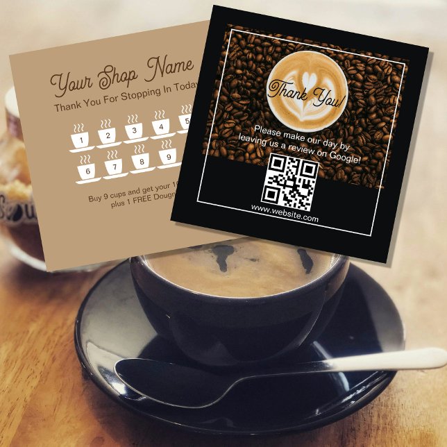 Coffee Shop Loyalty Card | Cafe Rewards Punch Card (Creator Uploaded)