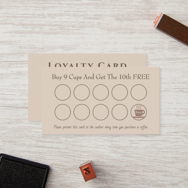 Coffee Shop Loyalty Cards (Front/Back In Situ)