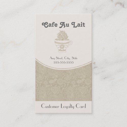 Coffee Shop Loyalty Punch Card Business Card