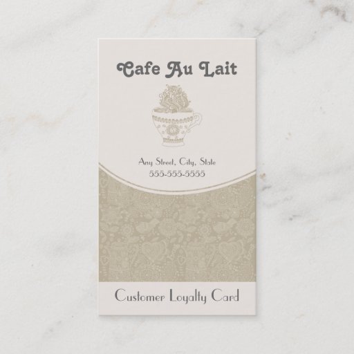 Customizable Coffee Shop Loyalty Punch Card Business Card