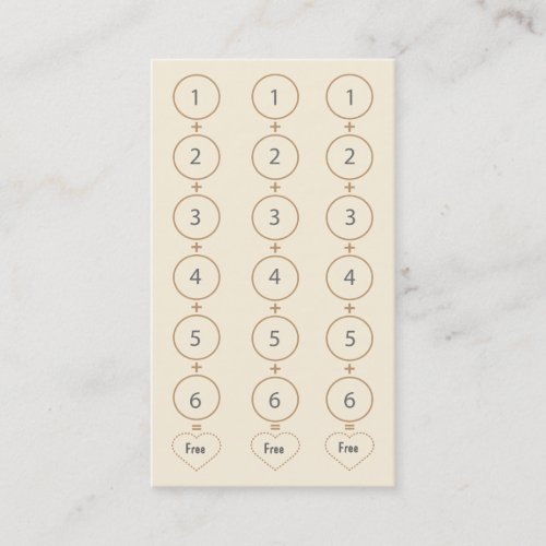 Coffee Shop Loyalty Punch Card Business Card