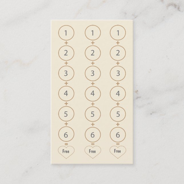 Coffee Shop Loyalty Punch Card Business Card (Front)