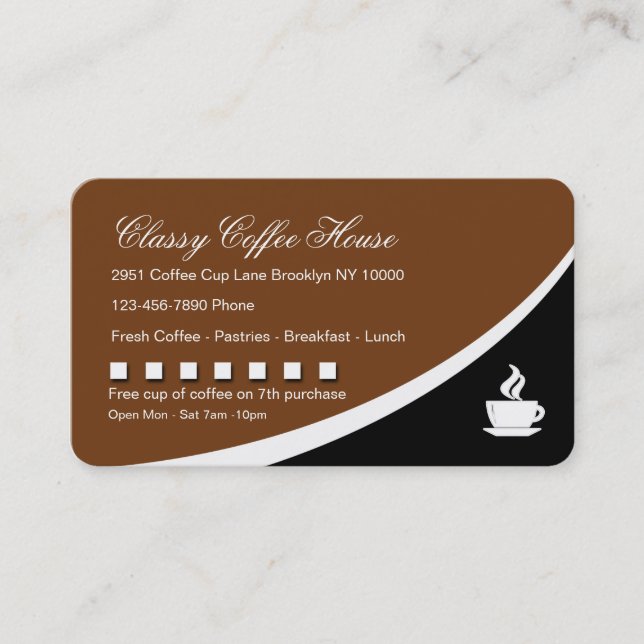 Coffee Shop Loyalty Rewards Card (Front)