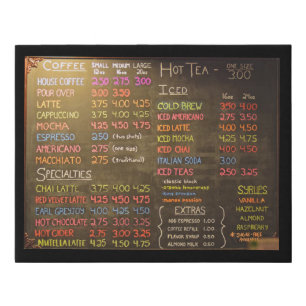 Coffee Shop Menu Board - Faux Wrapped Canvas