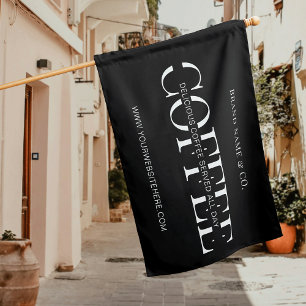 Coffee Shop Minimalist Modern We Are Open Flag