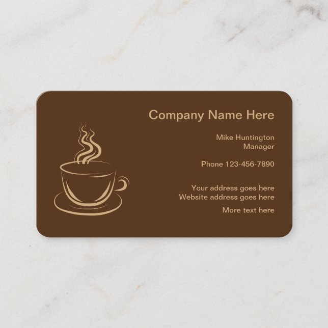 Coffee Shop Modern Business Card (Front)