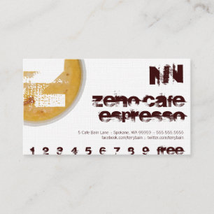 Coffee Shop Monogram Loyalty Punch Card