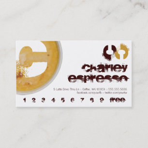 Coffee Shop Monogram Loyalty Punch Card