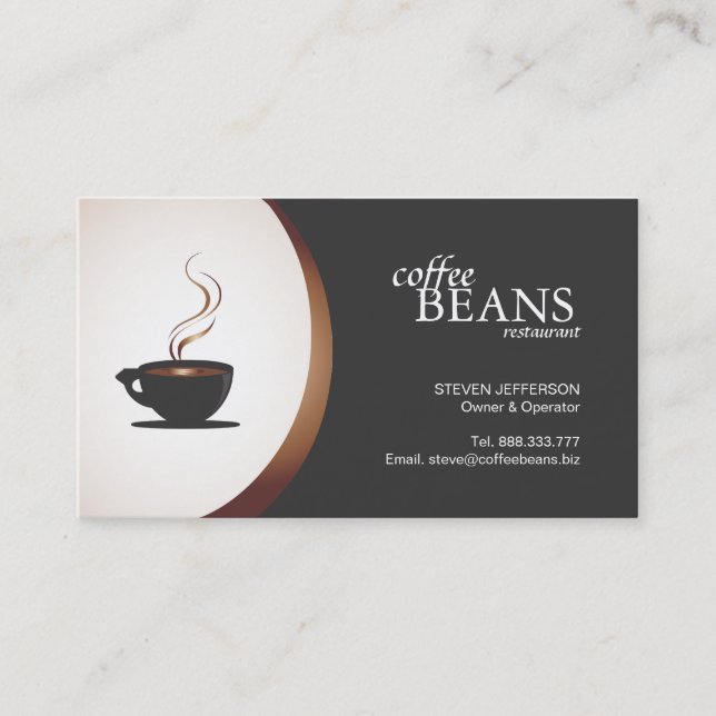 Coffee Shop or Bakery Business Cards (Front)