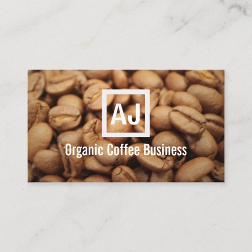Fresh Organic Coffee Beans Modern Business Card