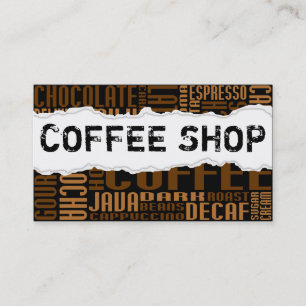 coffee shop page rip business card