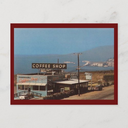Coffee Shop Pismo Beach California Vintage Postcard