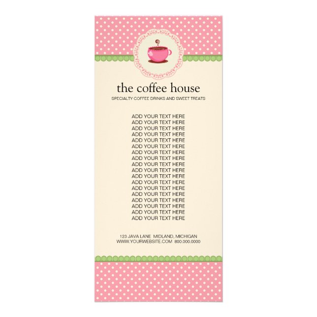 Coffee Shop Product Rack Cards (Front)