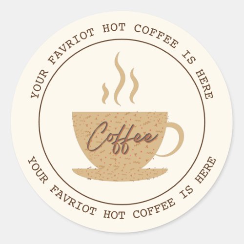 Coffee Shop Professional branded logo  Classic Round Sticker