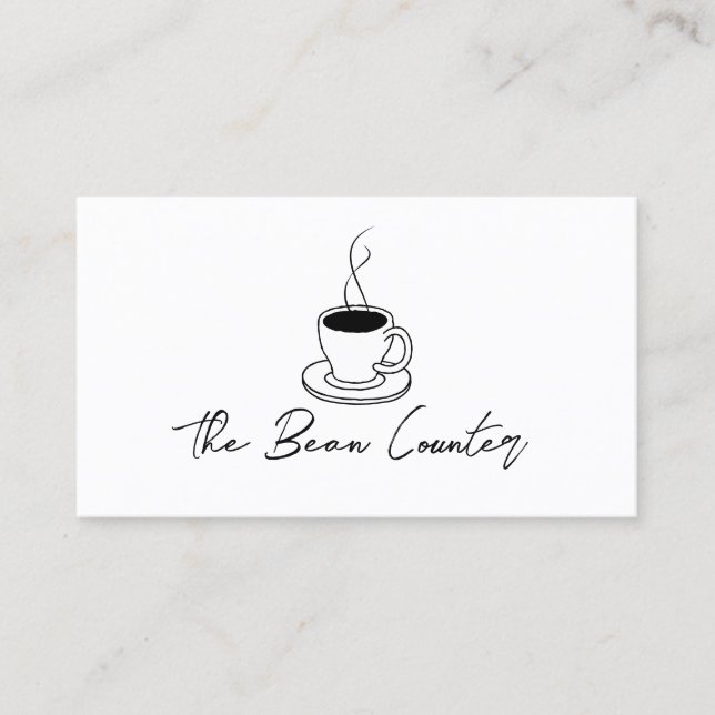 Coffee Shop Professional Minimalist Business Card (Front)