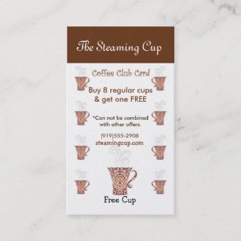 Coffee Shop Punch Card by TheBusinessGallery at Zazzle