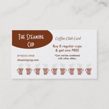 Coffee Shop Punch Card by artNimages at Zazzle