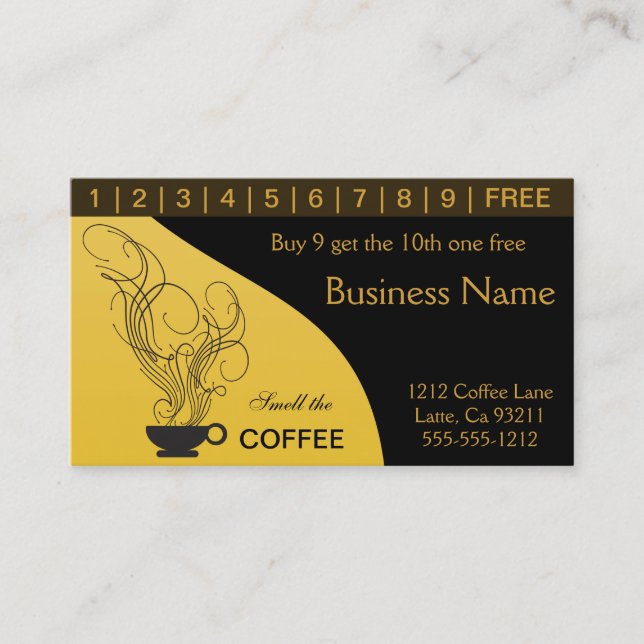 Coffee Shop Punch Cards (Front)