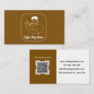 Coffee Shop QR Business Card