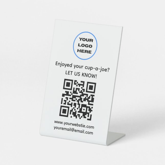 Coffee Shop QR Code Pedestal Sign (Front)