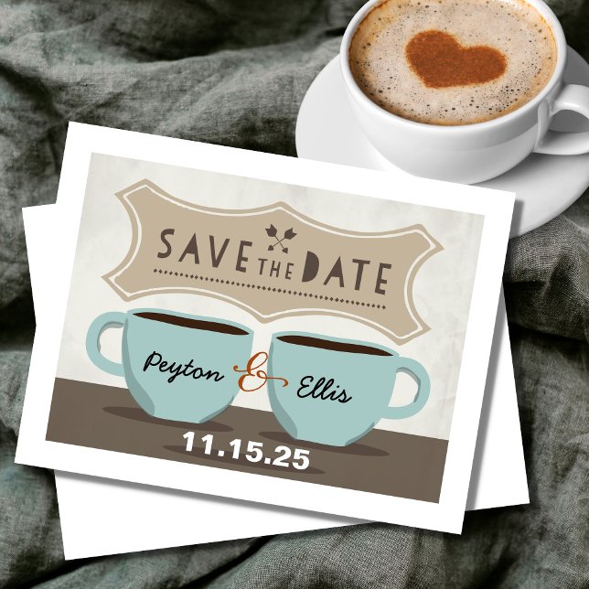 Coffee Shop Save the Date Postcard (Creator Uploaded)
