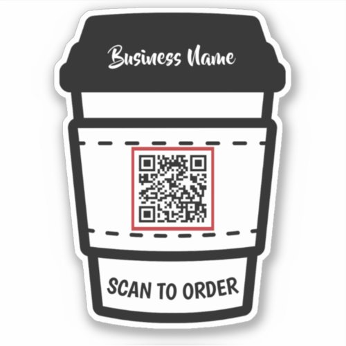 Coffee Shop Scan To Order QR Code E Menu Sticker