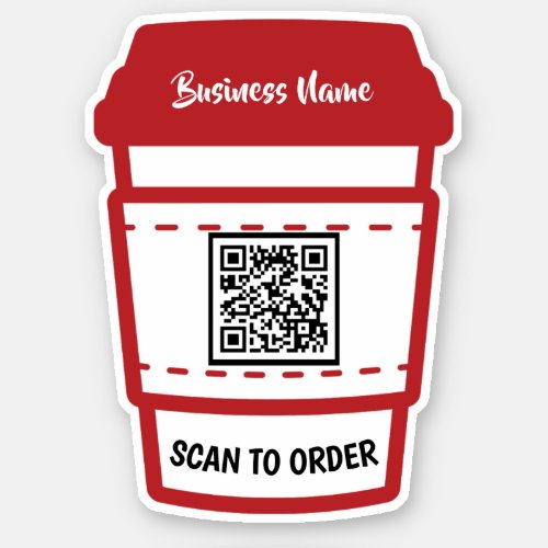 Coffee Shop Scan To Order QR Code E Menu Sticker