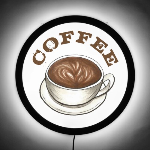 COFFEE Shop Seattle Latte Cup Caf Diner Barista LED Sign