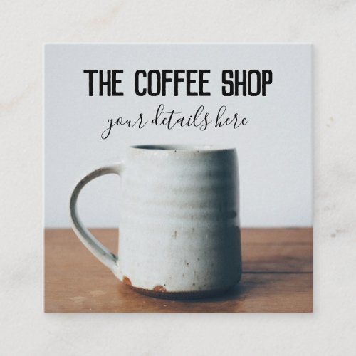Coffee shop square business card