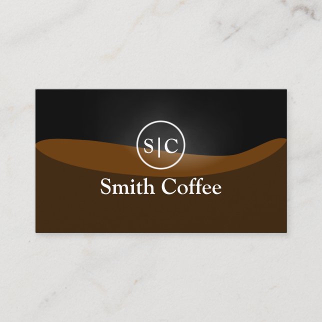 Coffee Shop Stylish Monogram Logo Plain Business Card (Front)