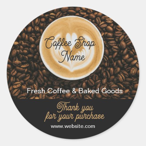 Coffee Shop Thank You Sticker | Cafe Thank You