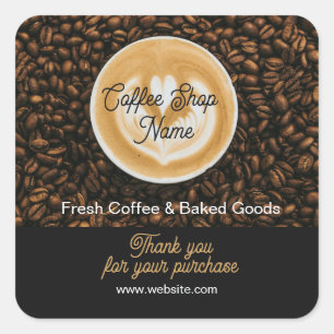 Coffee Shop Thank You Sticker Cafe Thank You