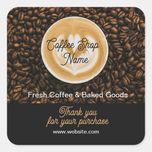 Coffee Shop Thank You Sticker | Cafe Thank You