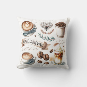 Coffee Shop Themed Throw Pillows