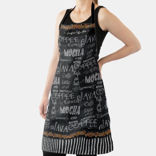 Coffee Shop Typography Chalkboard w Business Name Apron