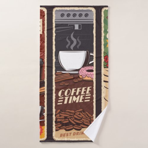 Coffee shop vintage vintage banners  cafeteria an bath towel