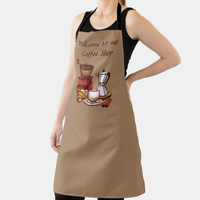 coffee shop welcome add text Apron (Insitu)