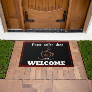 Coffee Shop Welcome restaurant Personalized Name Doormat
