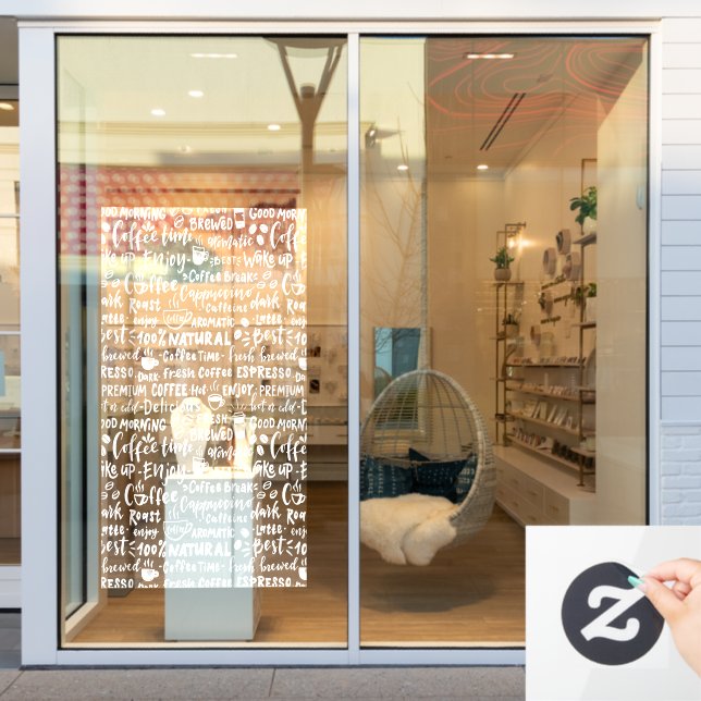 Coffee shop window decals, modern window cling (Store Window)